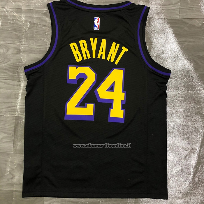 Maglia Los Angeles Lakers Kobe Bryant #24 Citta 2019-20 Nero